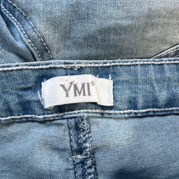 YMI Jeans Womens Size 11/30 Blue Denim High Rise Flare Side Destruction NEW - Picture 8 of 14